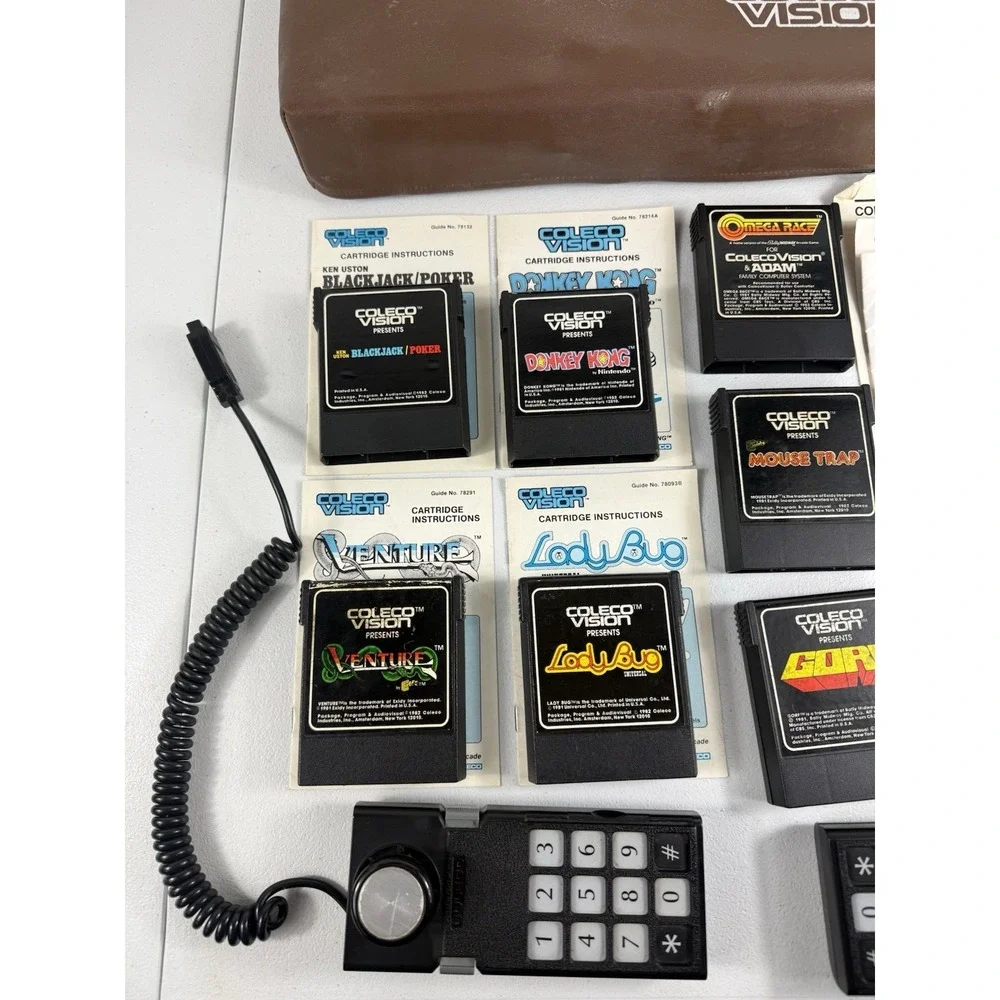 Vintage Lot Coleco Vision Console, Controllers, Games Tested And Works